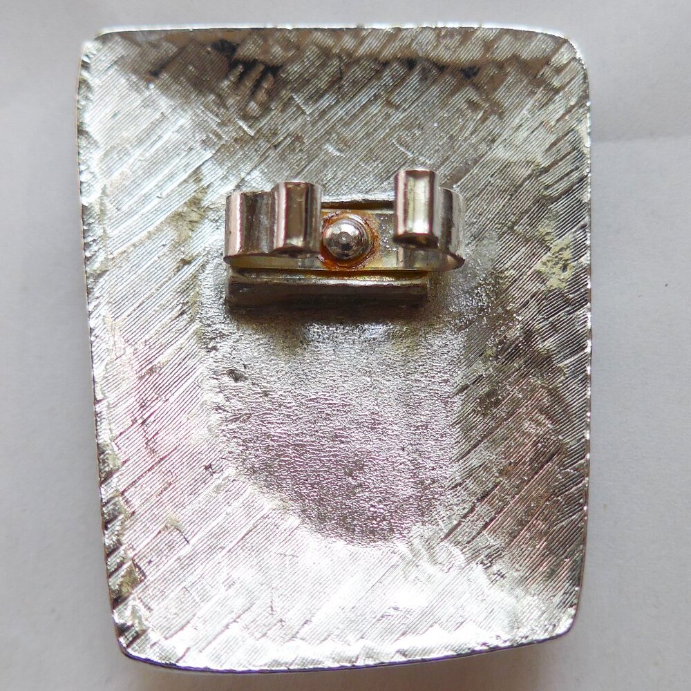 Rectangular Engraved Silver Toned Bolo Tie - image 6